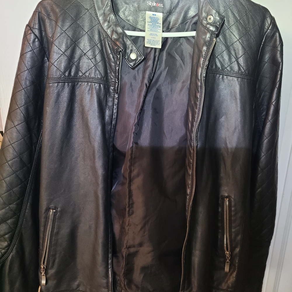 faux leather jacket